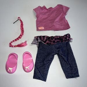 OGdolls Outfit Jeans Shirt Shoes Hair Accessory‎ Pink Denim